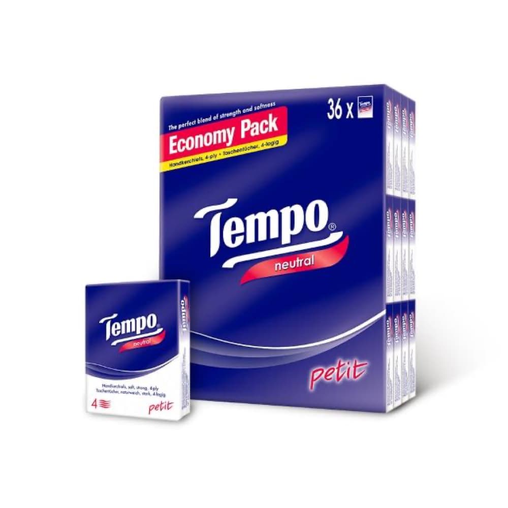 TEMPO 4層加厚紙手帕香氛袖珍包 7抽×36包 隨機款式
